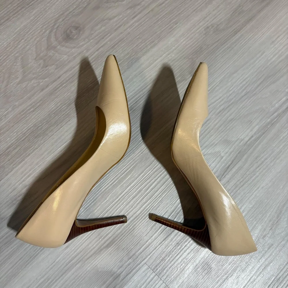 Lauren Ralph Lauren Nude Pointed-Toe Stiletto Heels
